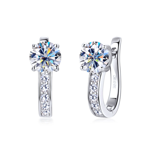 Channel Huggie Earrings | White Gold