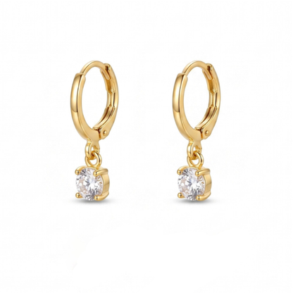 Larmes de Lune Stone Hoop Earrings | Gold